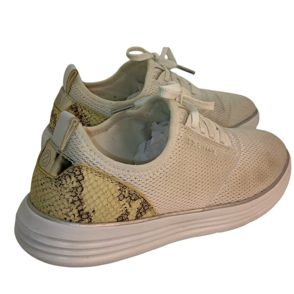 Cole Haan Grandsport Journey Womens White Snakeskin Sneakers - Size 7.5